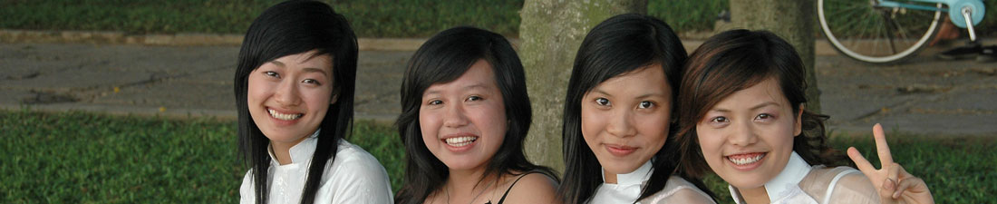 Hanoi Young Women in Traditional Ao Dai